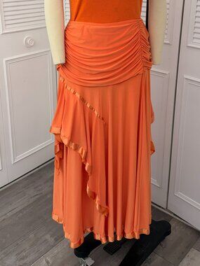 Gorgeous Dance America sz XL Orange Smooth Ballroom Skirt